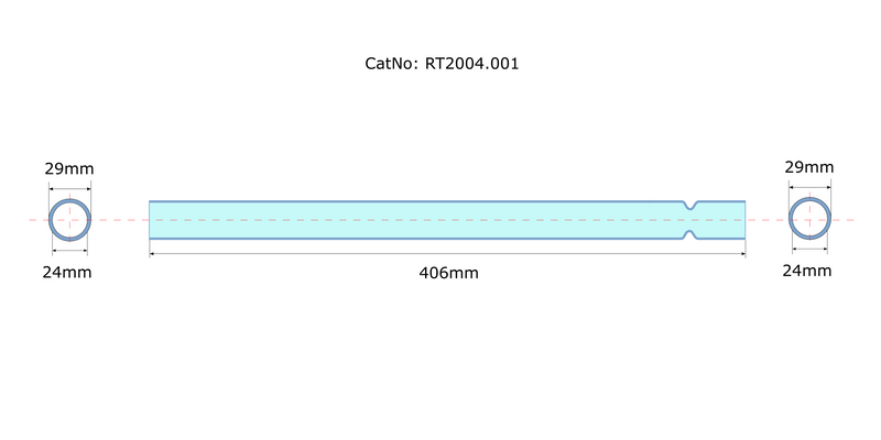 RT2006, Quartz Reduction Tube, 29mm, modified with groove