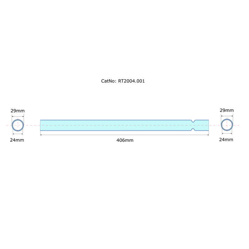 RT2006, Quartz Reduction Tube, 29mm, modified with groove