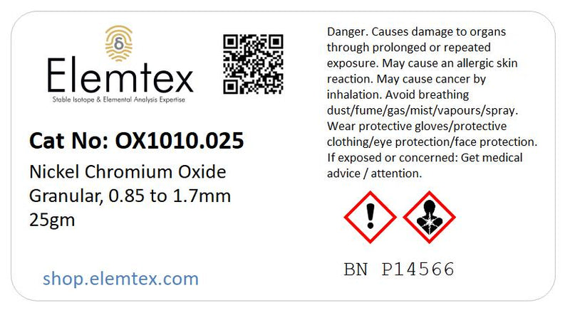 OX1010, Nickel Chromium Oxide Granular 0.85 to 1.7mm