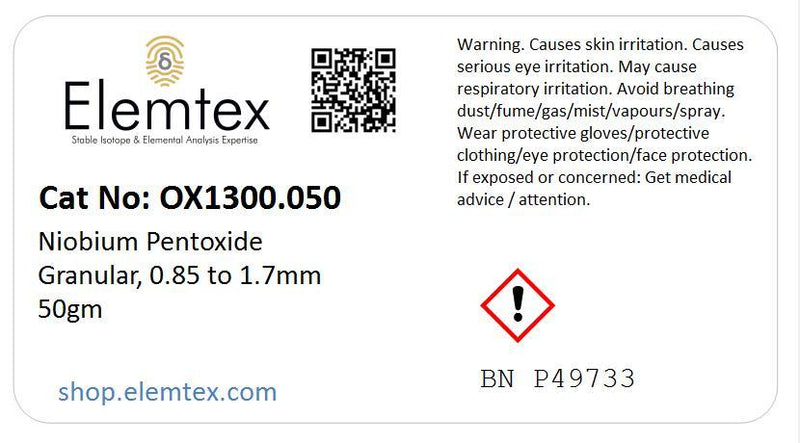 OX1300, Niobium Pentoxide Granular 0.85 to 1.7mm