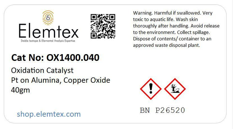 OX1400, Oxidation Catalyst Pt on Alumina Copper Oxide, 338 40000