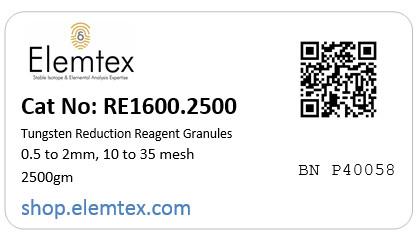 RE1600, Tungsten Reduction Reagent Granules 0.5 to 2mm, 10 to 35 mesh