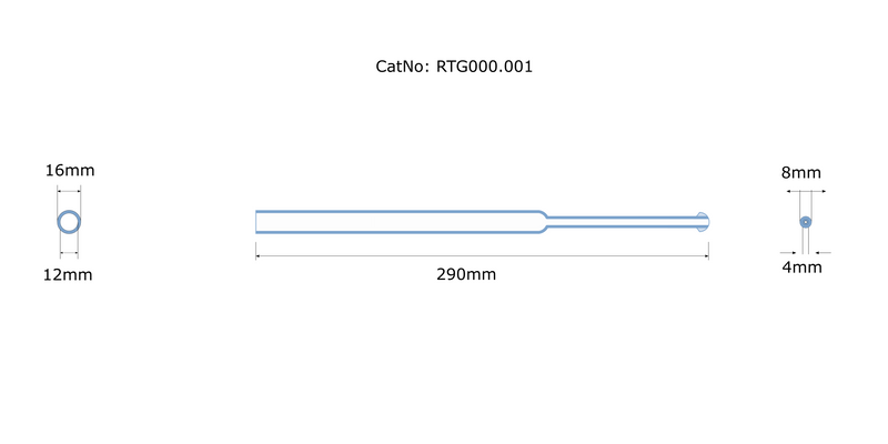 RTG000, Combustion tube, 16 mm, quartz, 402-890.134