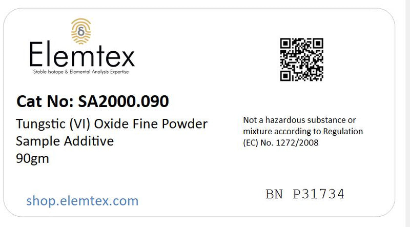 SA2000, Tungsten(VI) Oxide Fine Powder Sample Additive, S1102-0017, S1102-0024