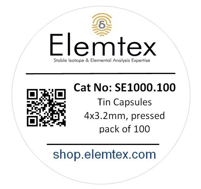 SE1000, Tin Capsules Pressed 4 x 3.2mm, Standard Clean, 502-227