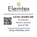 SE1004, Tin Capsules Pressed 9x5mm, Standard Clean