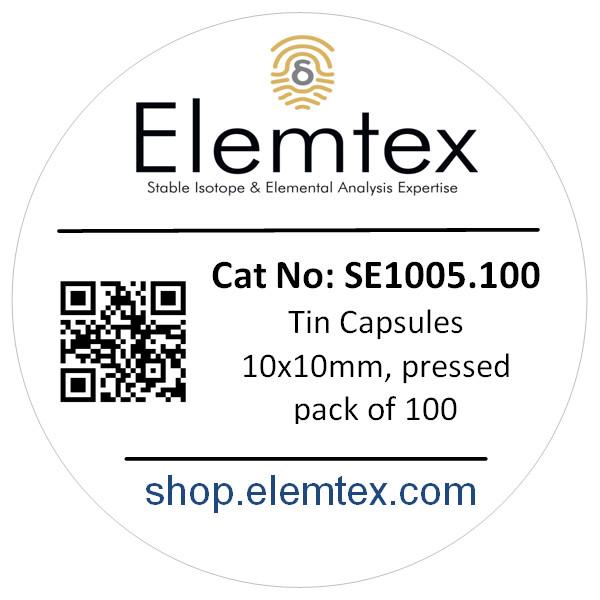SE1005, Tin Capsules Pressed 10 x 10mm, Standard Clean
