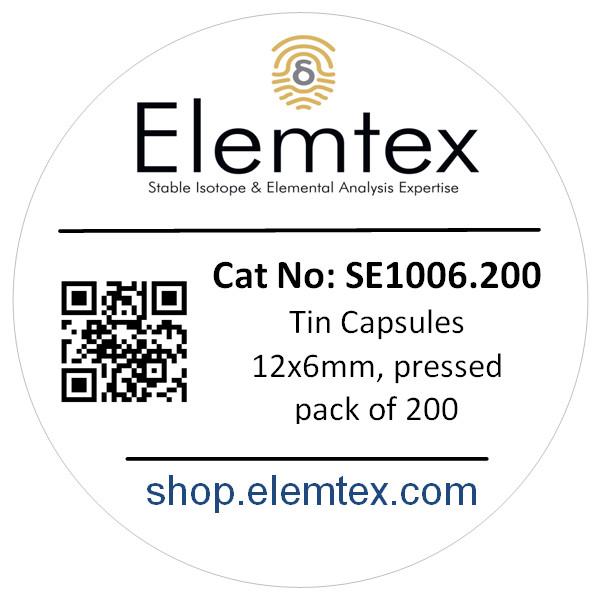 SE1006, Tin Capsules Pressed 12 x 6mm, Standard Clean