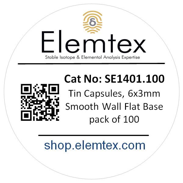 SE1401, Tin Capsules Smooth Wall Flat Base 6x3mm