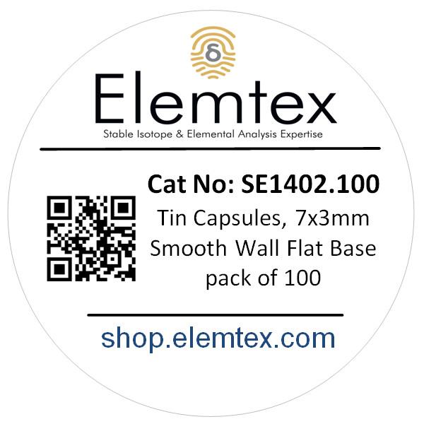 SE1402, Tin Capsules Smooth Wall Flat Base 7 x 3mm