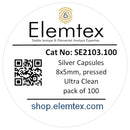SE2103, Silver Capsules Pressed 8 x 5mm, Ultra Clean