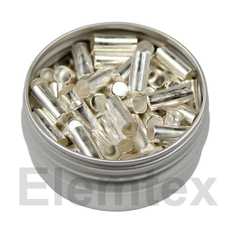 SE2403, Silver Capsules Smooth Wall Flat Base 9 x 3.5mm