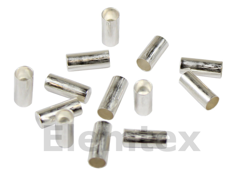 SE2401, Silver Capsules Smooth Wall Flat Base 6 x 3mm