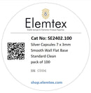 SE2402, Silver Capsules Smooth Wall Flat Base 7 x 3mm