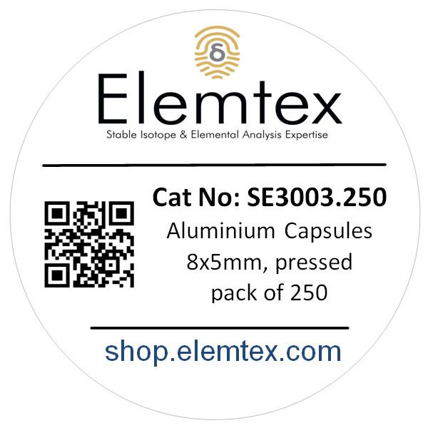 SE3003, Aluminium Capsules Pressed 8 x 5mm, Standard Clean