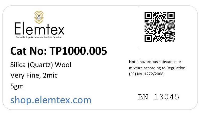 TP1000, Silica (Quartz) Wool Very Fine, 2 micron, 338 22200