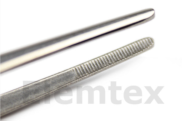 TS1000, Forceps Stainless Steel, straight rounded end, 130mm